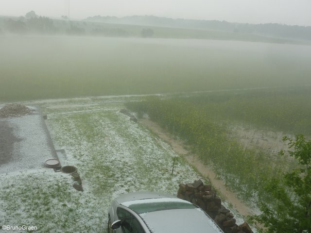 Hagel und Starkregen in Wenschdorf