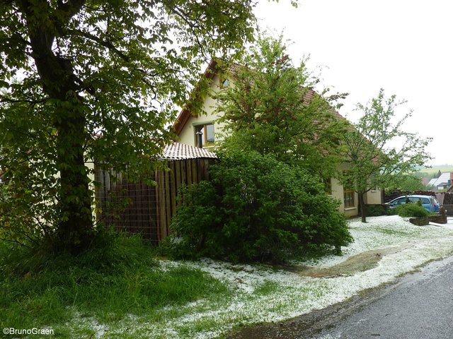 Hagel und Starkregen in Wenschdorf