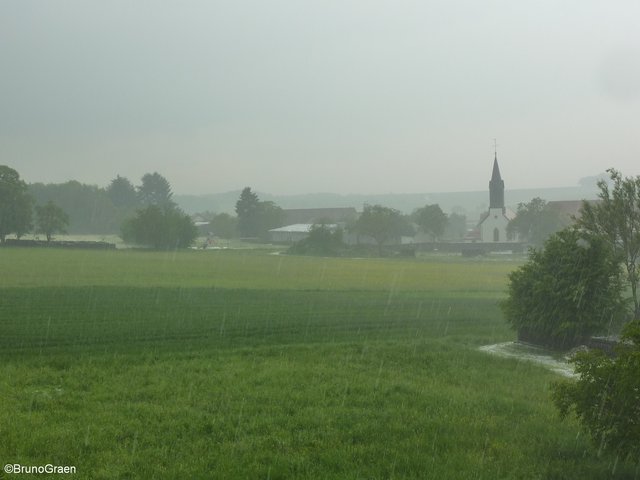 Hagel und Starkregen in Wenschdorf