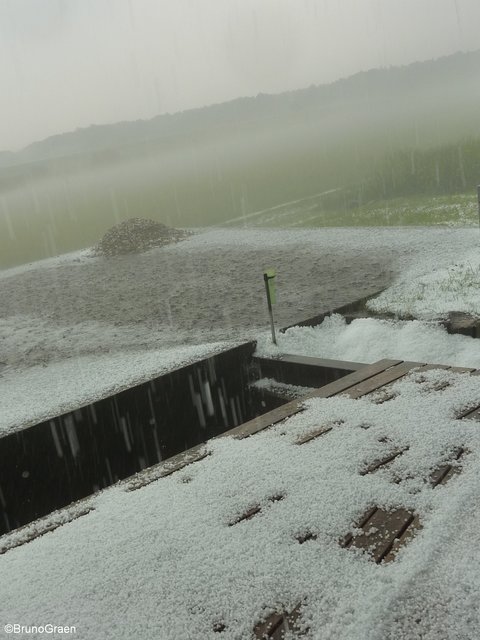 Hagel und Starkregen in Wenschdorf
