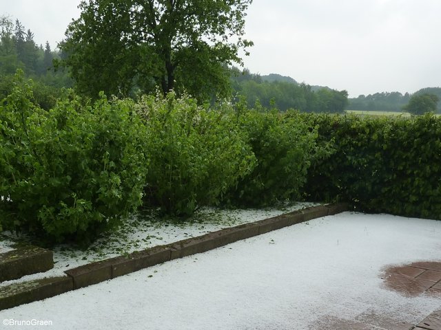 Hagel und Starkregen in Wenschdorf
