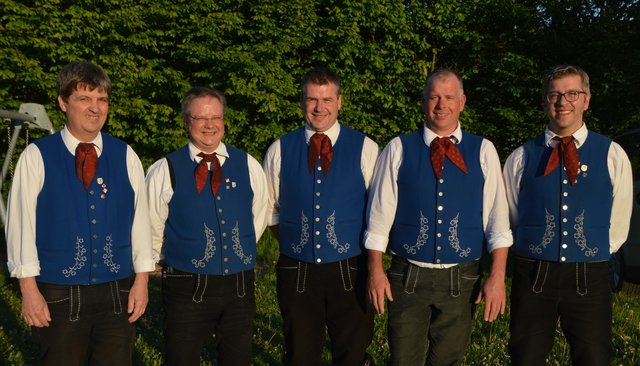 von links nach rechts: Vorsitzender Bruno Grän, Hans-Jörg Schramm, Tobias Elbert, Thomas Walter, Vorsitzender Michael Hock