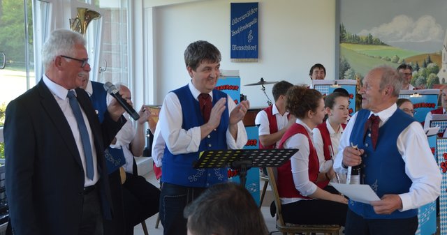 Ehrung von Anton Hock für 70 Jahre aktives Musizieren