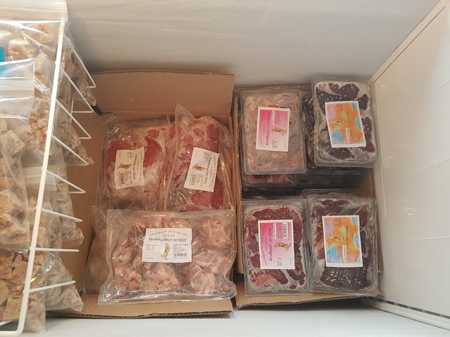 Rind-, Pferde- und Kaninchenfleisch am Stück
