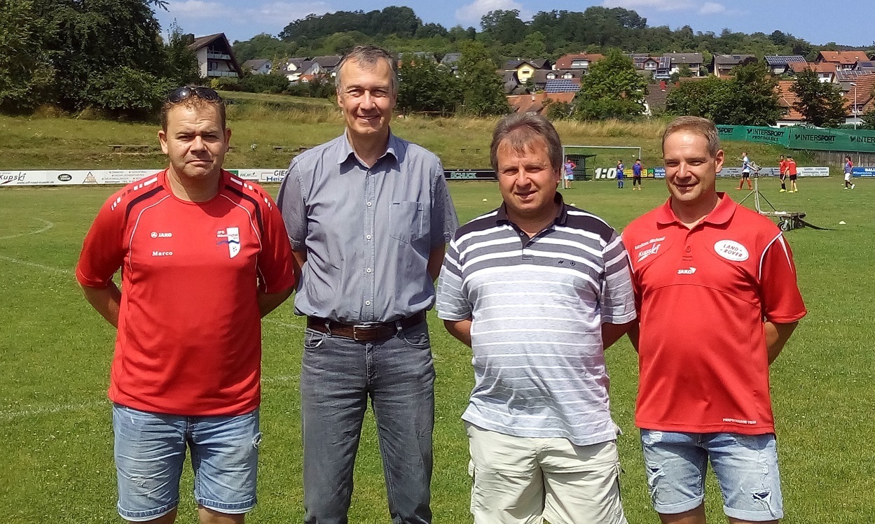 In der Delegiertenversammlung vom 4. Juli wurde die Vorstandschaft für zwei weitere Jahre in ihren Ämtern bestätigt. V.l. Marco Lieb (Kassier), Michael Marquart (Schriftführer), Ralf Jakob, Thomas Moll (Vorsitzende).