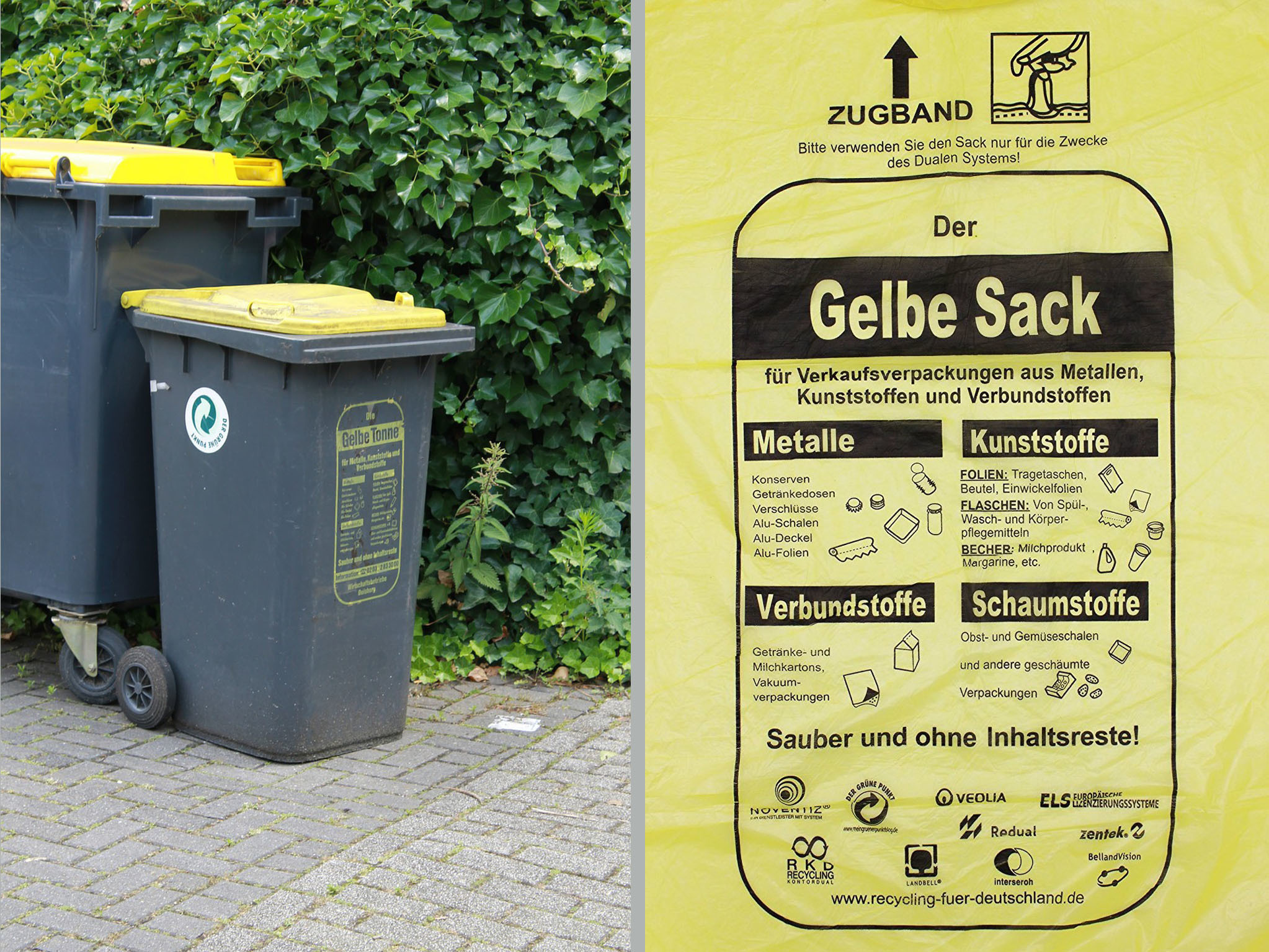 Gelbe Tonne oder gelber Sack für den Wertstoffmüll? - ein emotionales Thema.