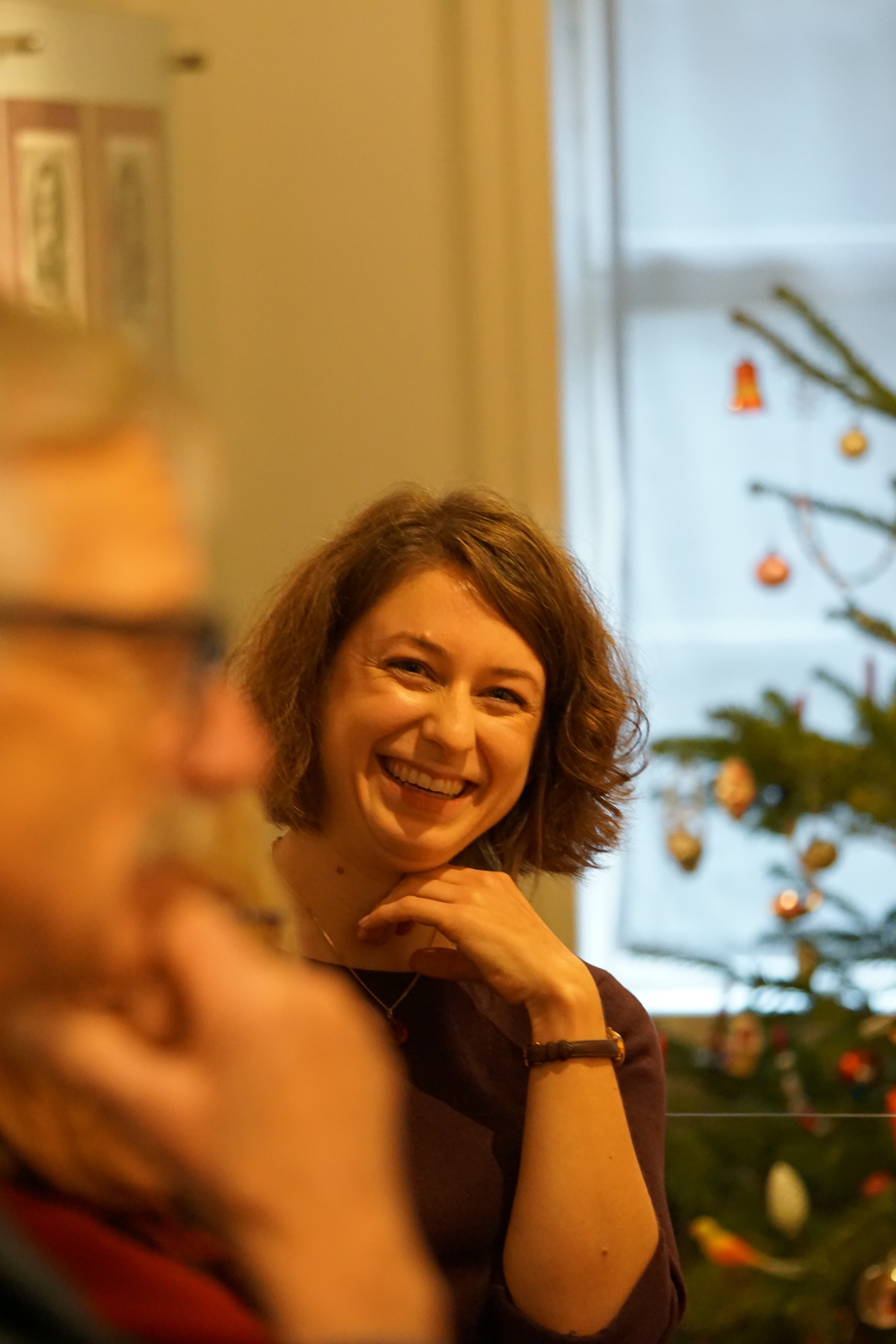 Vera Dembski M.A. erläuterte die Exponate: "Weihnachtsschmuck vom Prestrigeobjekt zum Industrieprodukt". Die Veranstaltung fand im Rahmen von "Geschichte statt Stammtisch" statt. Die Ausstellung dauert bis zum 13. Januar 2019.
