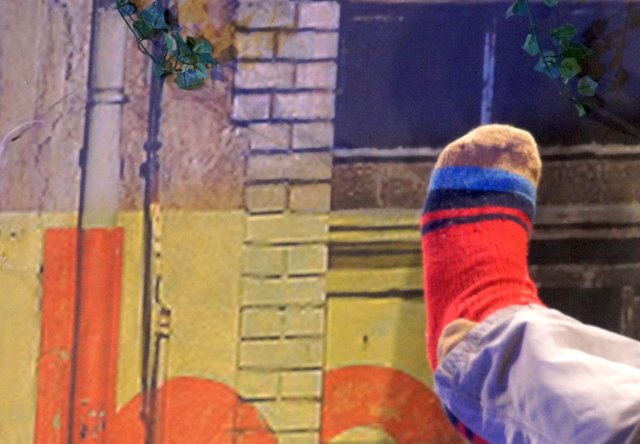 Ein kleines Detail am Rande: Die Socke von Roman Kurtz.