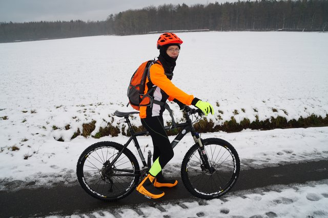 Ganz schön mutig. Unterwegs im Winter. 