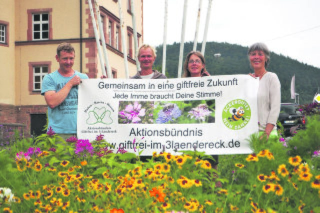 Das Aktionsbündnis Giftfrei im 3Ländereck legte 2018 eine insektenfreundliche Pflanzung am Finanzamts-Kreisel in Amorbach an.  | Foto: Dr. Christian Hepner