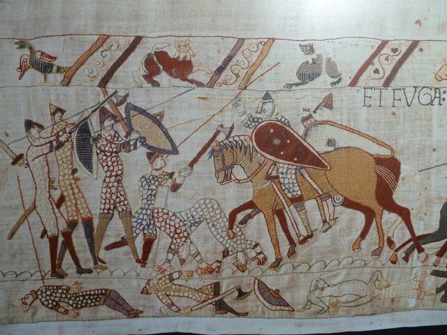 Tapisserie von Bayeux, Wilhelm erobert England in der Schlacht von Hastings 1066