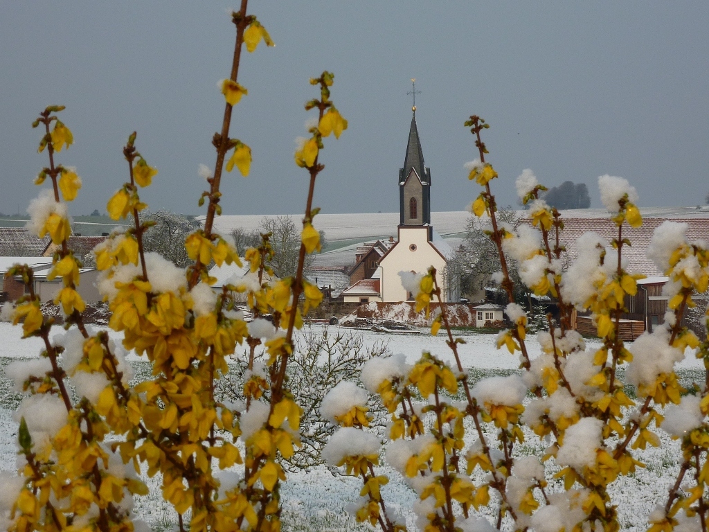 Palmsonntag 2019 in Wenschdorf - Wintereinbruch in der Nacht