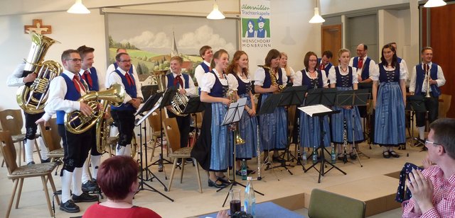 Odenwälder Trachtenkapelle Wenschdorf-Monbrunn beim Musikalischen Maienabend am 5. Mai 2019 in Wenschdorf