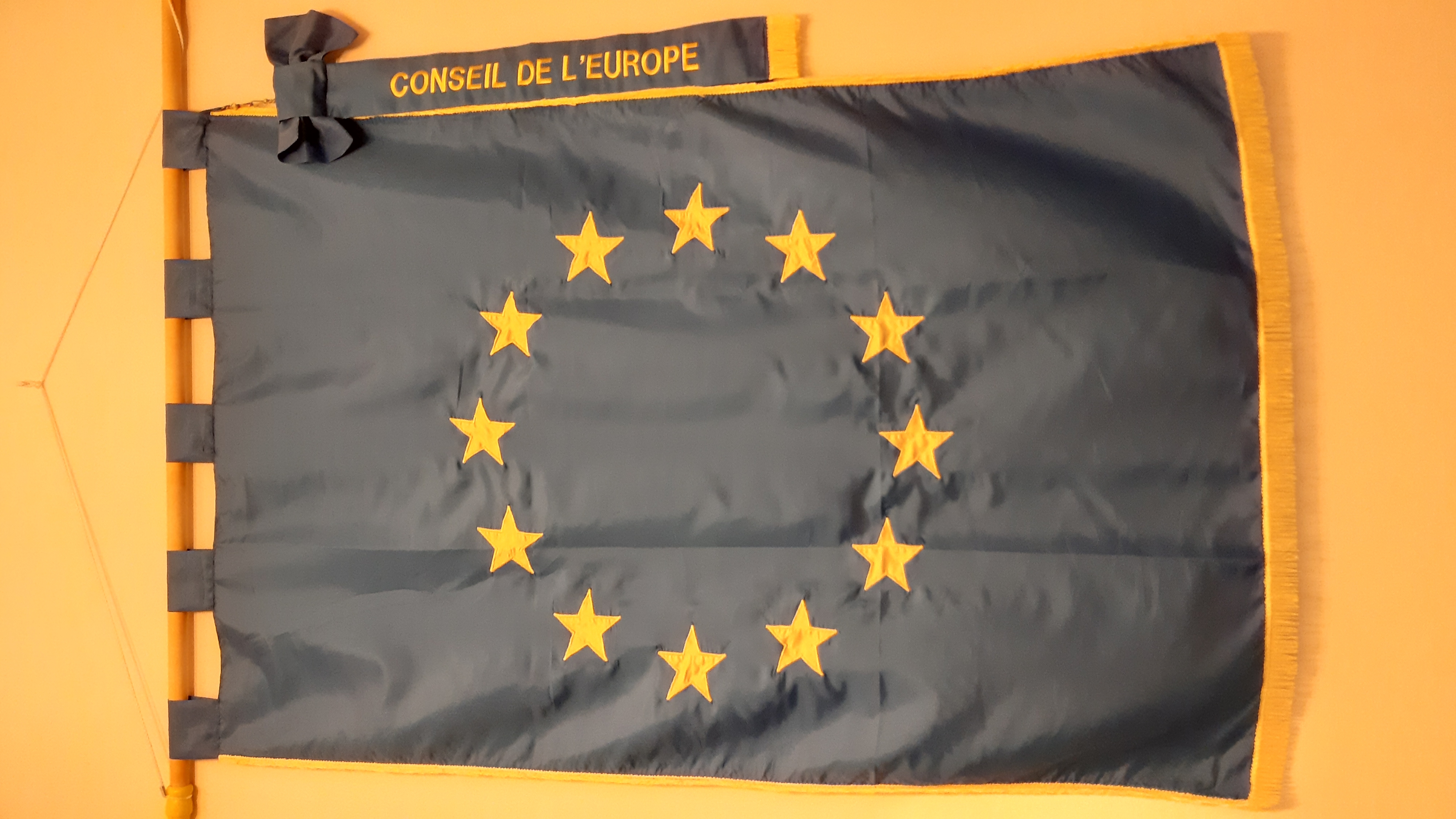 Europa-Fahne im Rathaus der Stadt Aschaffenburg