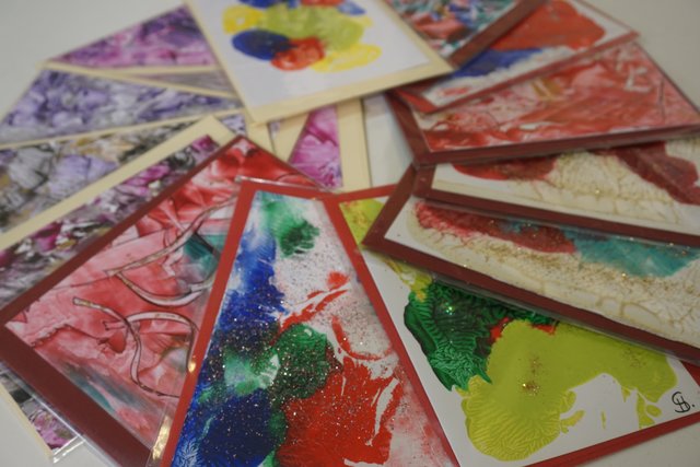 Schön gestaltete Grußkarten.