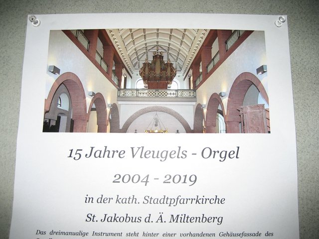 Schautafel zum 15. Geburtstag der Vleugels-Orgel in der Pfarrkirche St. Jakobus | Foto: Nina Reuling