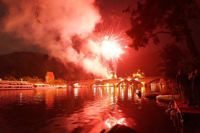 Feuerwerk in Miltenberg am Main.