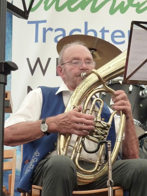 Anton Hock am 28. August 2019 mit 87 Jahren auf der Bühne der Michaelismesse Miltenberg.