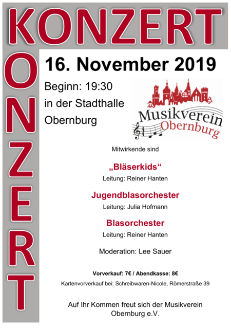 Plakat des Konzert 2019