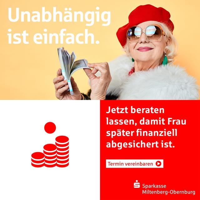 Jetzt beraten lassen, damit Frau/Mann später finanziell abgesichert ist.