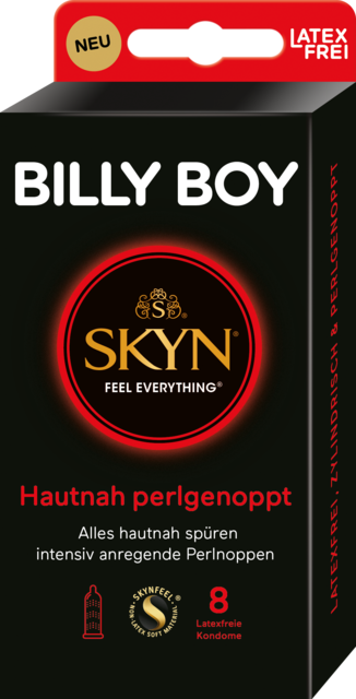 Das erste Polyisopren Kondom mit Noppen heißt BILLY BOY SKYN hautnah perlgenoppt und ist made in Germany.