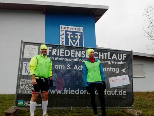 Virtueller Friedenslichtlauf 2020: Die beiden Initiatoren Udo Wohlmann und Rainer Schmitt aus Trennfurt. - Lieben Dank für Eure kreativen Ideen.