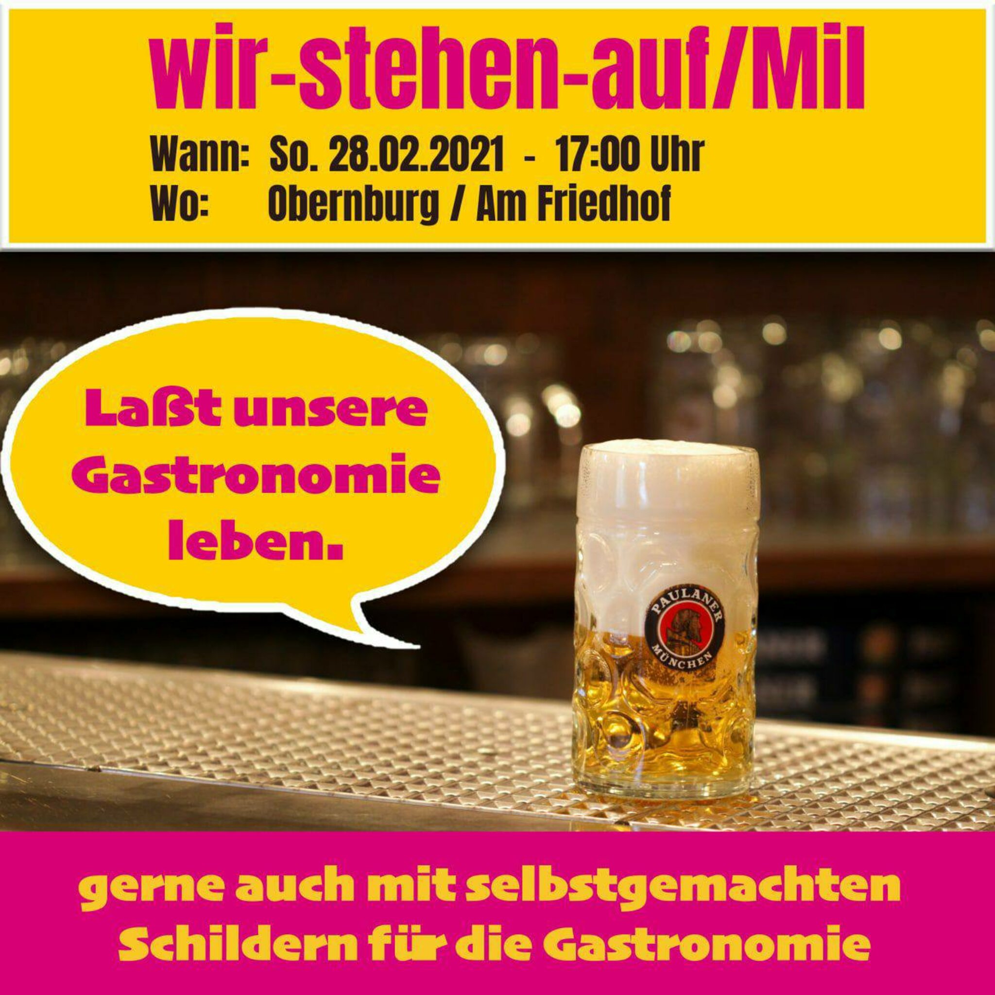  Demozug heute in Miltenberg und Obernburg: 28.2.2021 - zwei Demozüge im 