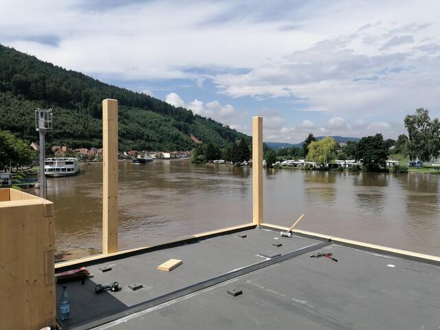 Blick vom Obergeschoss auf den Main. 