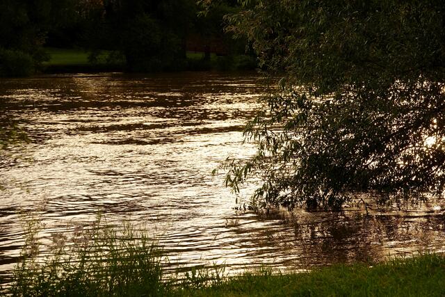  Hochwasser am Main bei Großheubach.
