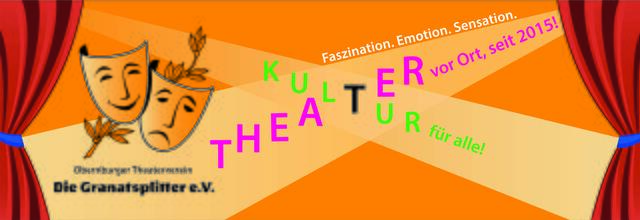 Das eine Werbeschild des Vereins, entworfen und künstlerisch realisiert von der Frankfurter Illustratorin Andrea Thiele | Foto: Theaterverein Die Granatsplitter e.V.
