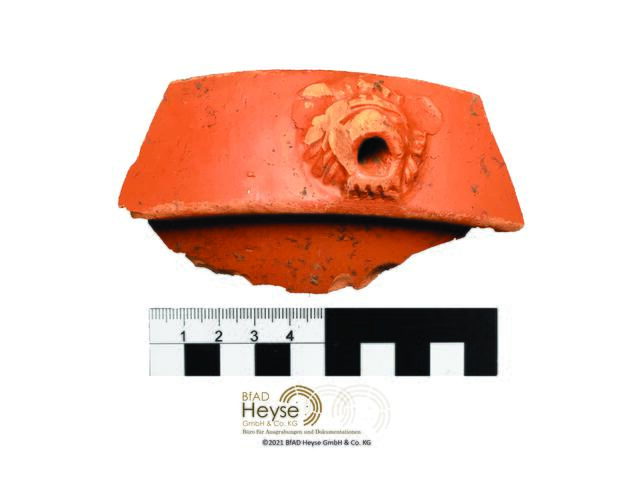 Ein Löwenkopf auf einem Fragment.  | Foto: BfAD Heyse