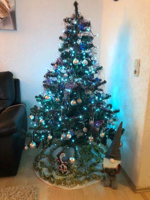 Wie in Russland, wo sie ihre Wurzeln hat, üblich, hat Selina Fink aus Elsenfeld den Weihnachtsbaum bereits aufgestellt und geschmückt. | Foto: privat