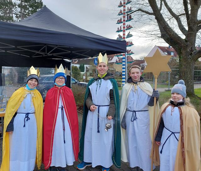 Sternsinger im Zelt an der Freizeitanlage