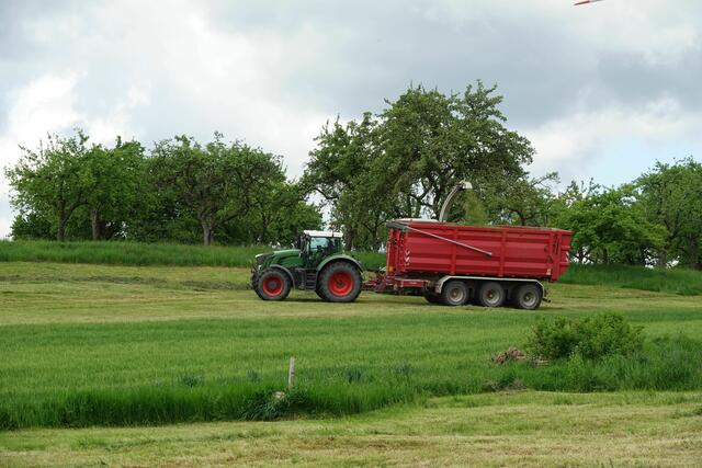 Heute findet die erste Gras-Mahd es als hochwertiges Kraft-Silagefutter oder für die Biogasanlage Verwendung. 