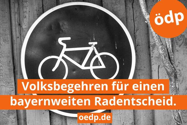 ÖDP Kreisvorsitzender Wolfgang Winter freut sich über die Ankündigung eines Volksbegehrens für einen bayernweiten Radentscheid.ÖDP mit im Boot...