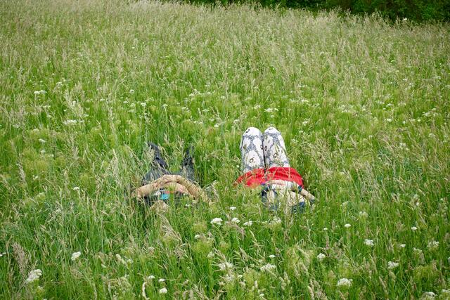 Kurze Verschnaufpause im Grünen. 
