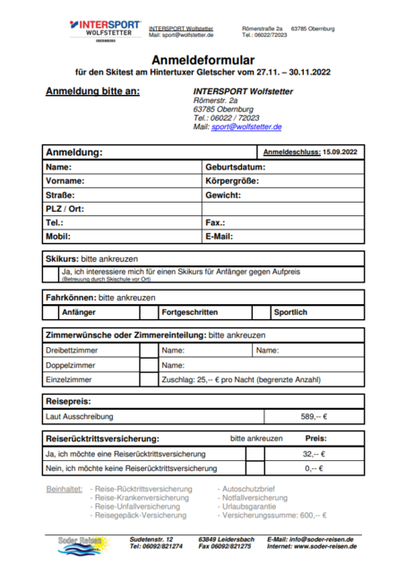 Anmeldung Hintertuxer Gletscher