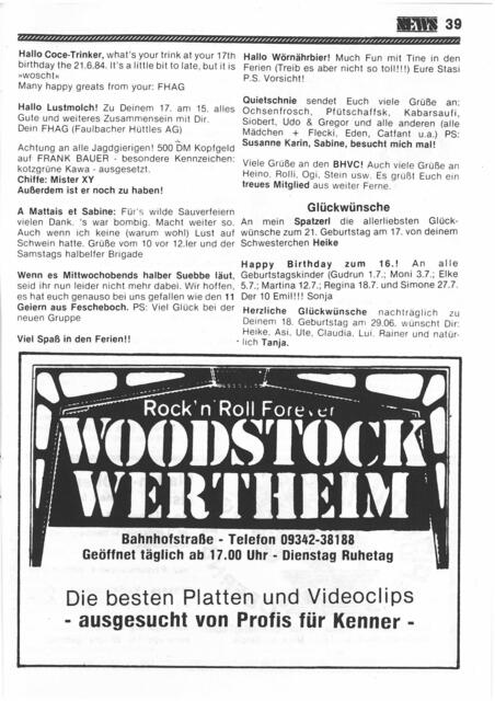 Kleinanzeigen, News Magazin, Juli 1984