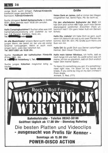 Kleinanzeigen, News Magazin, Juni 1984