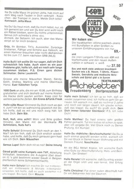Kleinanzeigen, News Magazin, Juli 1984
