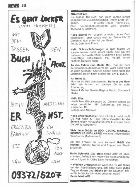 Kleinanzeigen, News Magazin, Juli 1984
