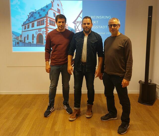 von links: Stellvertreter Peter Neuberger, Vorsitzender Klaus Helmstetter und Stellvertreter Roland Bachmann. | Foto: Vereinsring Bürgstadt