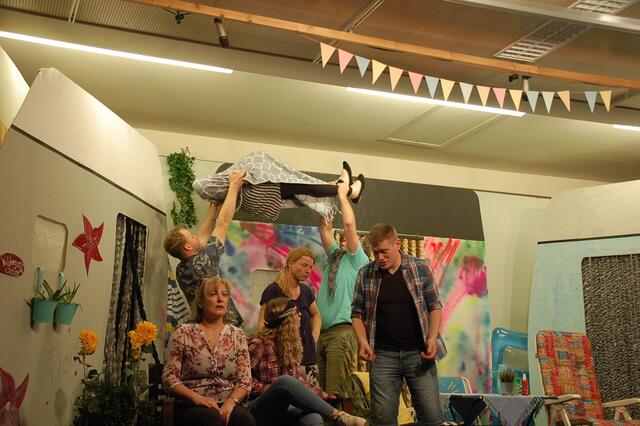 Die SchauspielerInnen in Aktion. 
Foto E.Eberle