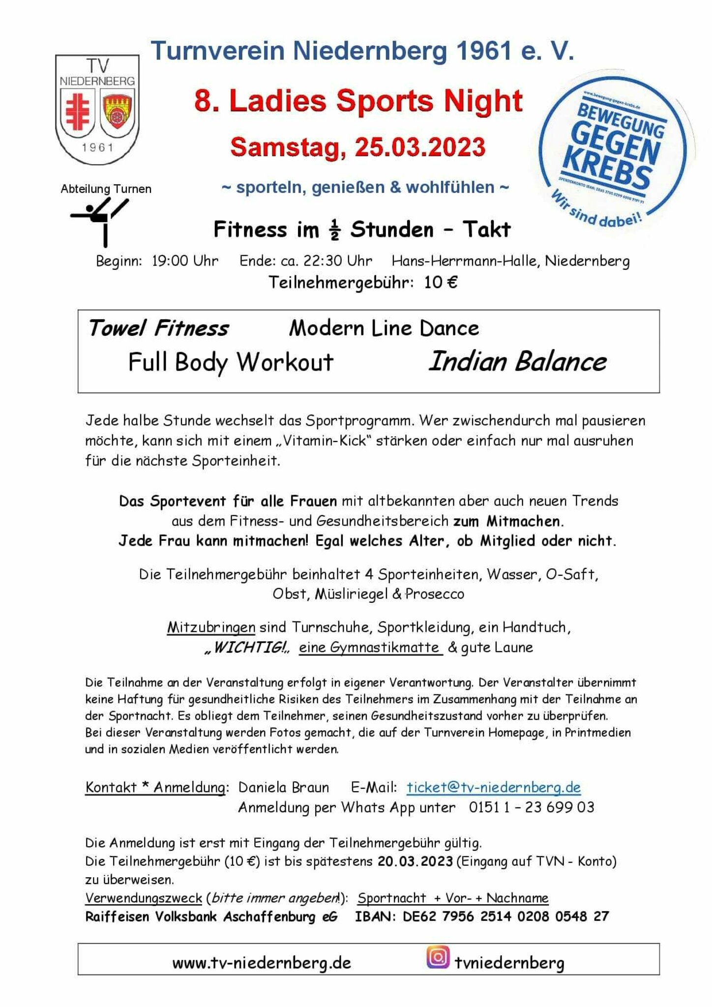 Turnverein Niedernberg Ladies SportNight 8. Ladies SportNight