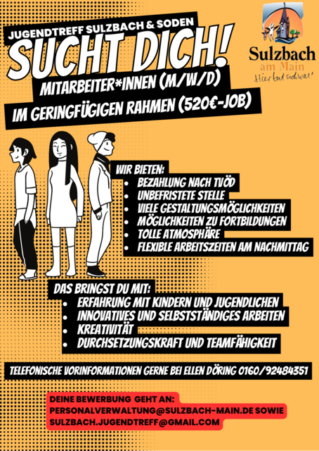 Der Jugendtreff Sulzbach sucht eine Kraft auf Minijobbasis, die 
den Treff tatkräftig unterstützt. | Foto: privat
