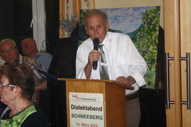 Hans Slama, der Initiator des Dialektabends und des Mundartweges | Foto: Jürgen Kuhn - Kellerfreunde Schneeberg
