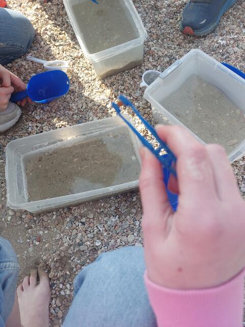 Plastikteilchen sammeln und upcyceln am Strand bei Frenaros/Zypern | Foto: Violetta Vogel