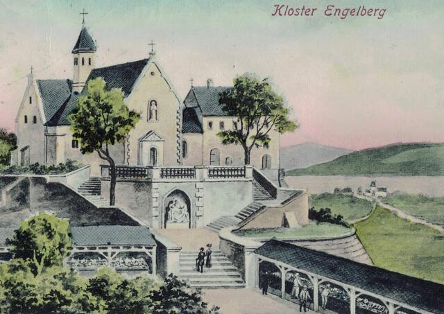 Kolorierte Ansichtskarte vom Engelberg