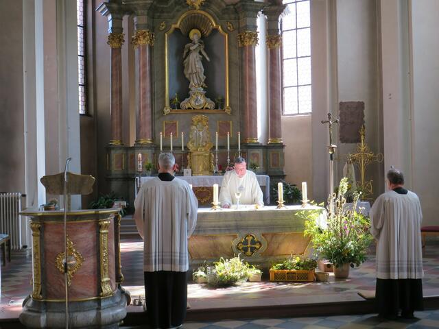 Pfarrer Toni Wolf zelebrierte den Gottesdienst zum Hochfest Mariä Himmelfahrt in der Klosterkirche Miltenberg | Foto: Nina Reuling
