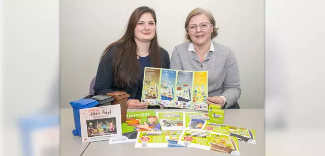 Das Team der Abfallberatung im Landratsamt: Ceyda Ece (links) und Kristina Strüber. | Foto: © Winfried Zang